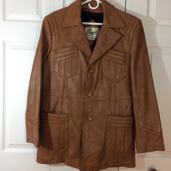 BERMANS vintage leather jacket lined Western 42 - Picture 1 of 8
